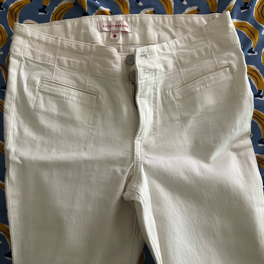 Lucky Brand Women's Cream High Rise flared Jeans
